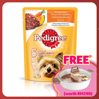 PEDIGREE Dog Wet Food Pouch Simmered BeefwVeg 80g