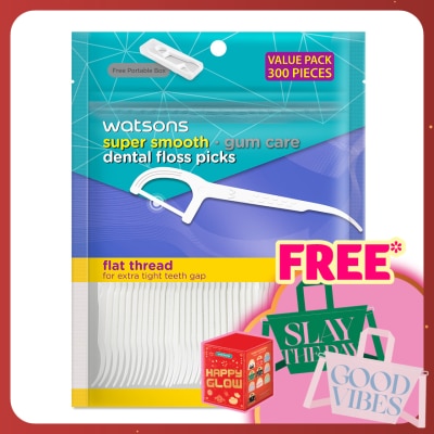 WATSONS Flat Thread Dental Floss Picks W Portable Box 300S
