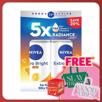NIVEA Deo Extra Bright C&E Roll On 50ml x2