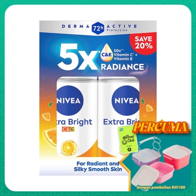 NIVEA - Deodorant Extra Bright C&E Roll On 50ml x2