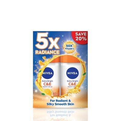 NIVEA Deo Extra Bright C&E Roll On 50ml x2