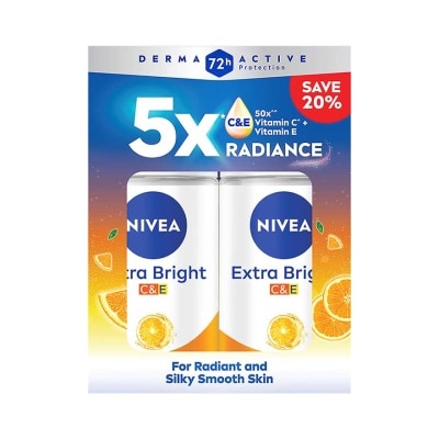 NIVEA - Deodorant Extra Bright C&E Roll On 50ml x2