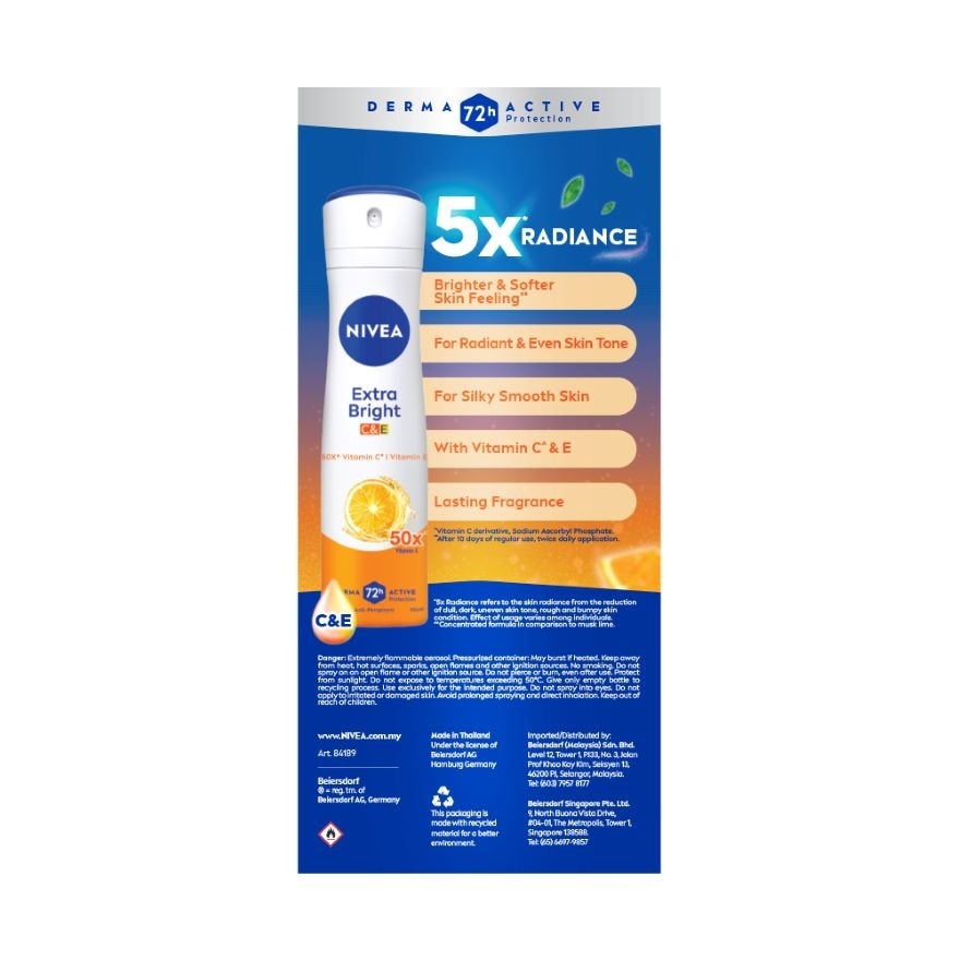 Deodorant Extra Bright C&E Spray 2x150ml