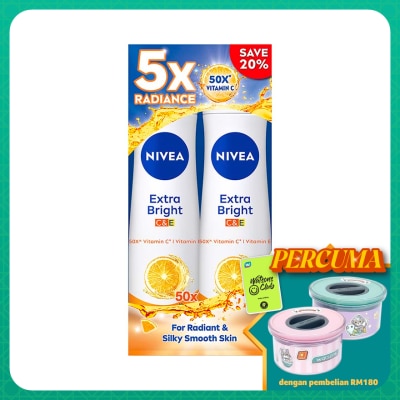 NIVEA Deodorant Extra Bright C&E Spray 2x150ml