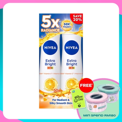 NIVEA Deodorant Extra Bright C&E Spray 2x150ml