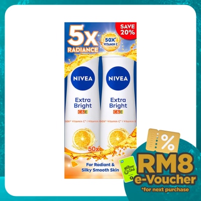 NIVEA Deodorant Extra Bright C&E Spray 2x150ml