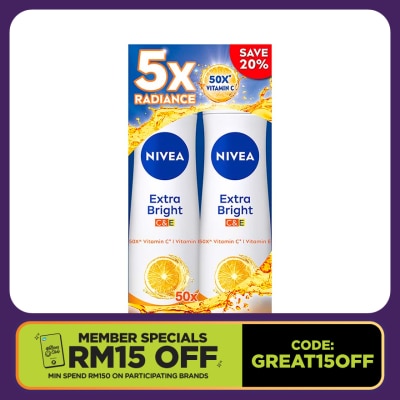 NIVEA Deo Extra Bright C&E Spray 2x150ml