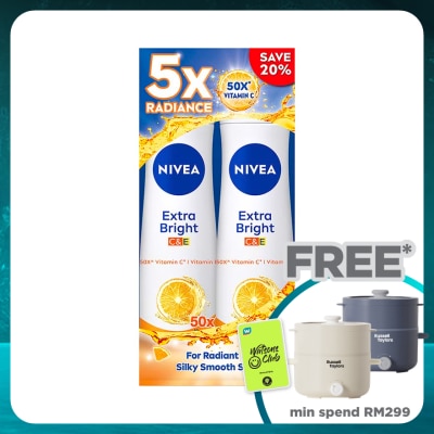 NIVEA Deodorant Extra Bright C&E Spray 2x150ml
