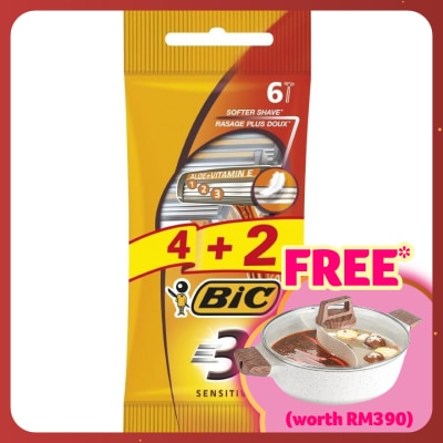 BIC 3 Blade Disposable Pouch 6s