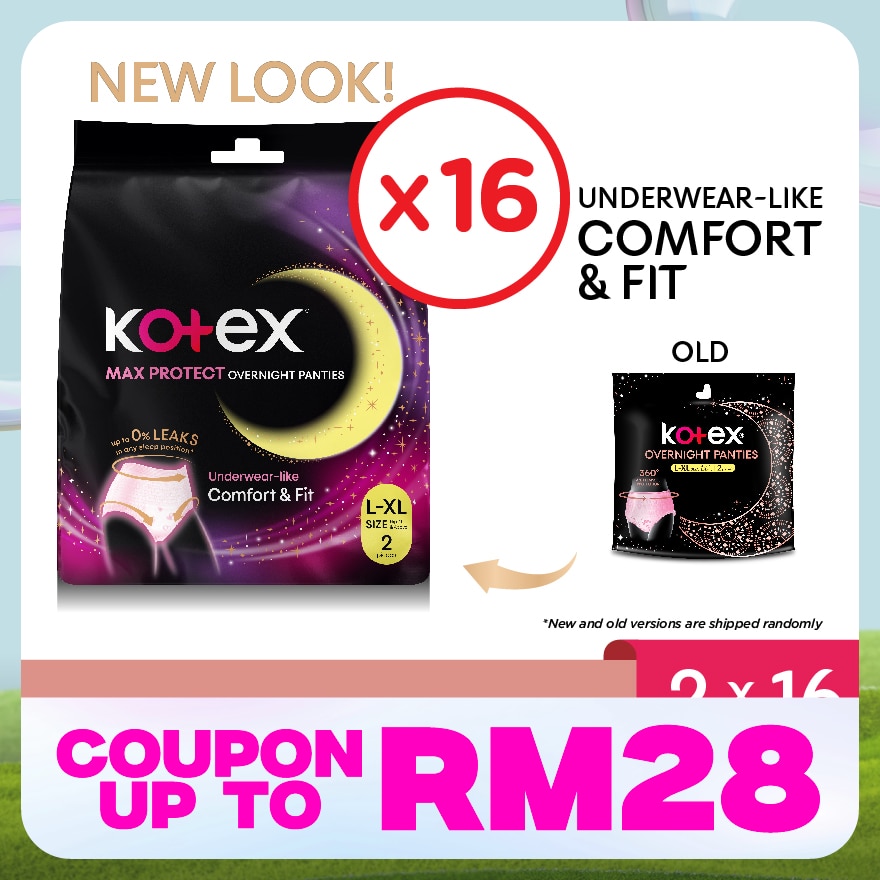 Overnight Panties L-XL (2s x 16 Packs) - Period Panties with 360⁰ Anti-Leakage Protection Disposable