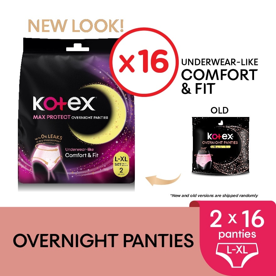 Overnight Panties L-XL (2s x 16 Packs) - Period Panties with 360⁰ Anti-Leakage Protection Disposable