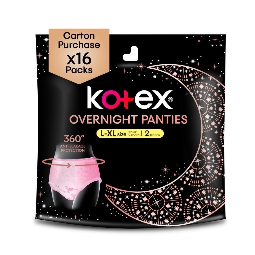 Overnight Panties L-XL (2s x 16 Packs) - Period Panties with 360⁰ Anti-Leakage Protection Disposable