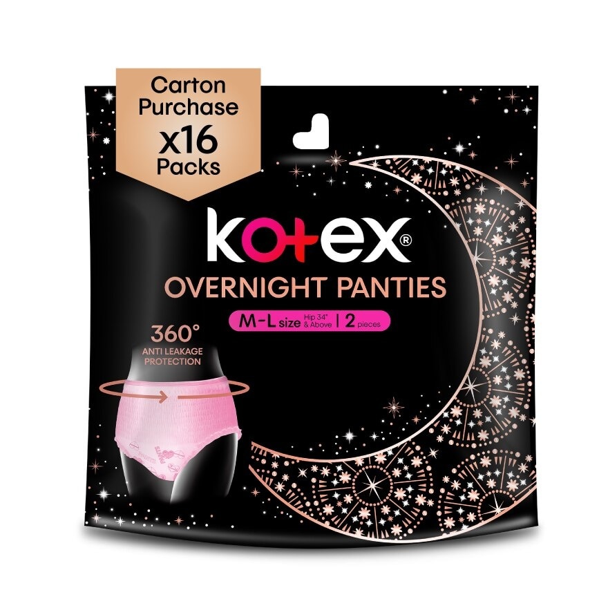 Overnight Panties M-L (2s x 16 Packs) - Period Panties with 360⁰ Anti-Leakage Protection Disposable