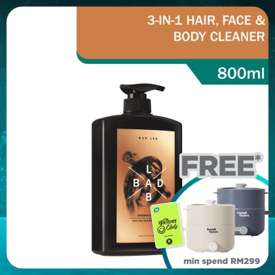 BAD LAB Caveman 3-in-1 Hair, Face & Body Cleaner 800ml