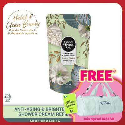 GOOD VIRTUES CO Anti-Aging & Brightening Shower Cream With Niacinamide (Refill Pack) 600ml