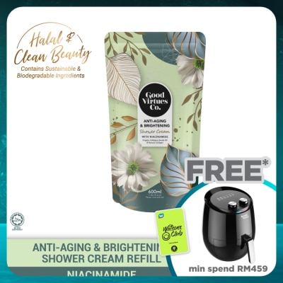 GOOD VIRTUES CO Anti-Aging & Brightening Shower Cream With Niacinamide (Refill Pack) 600ml