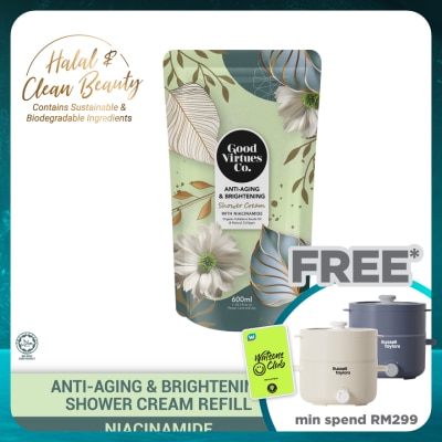 GOOD VIRTUES CO Anti-Aging & Brightening Shower Cream With Niacinamide (Refill Pack) 600ml