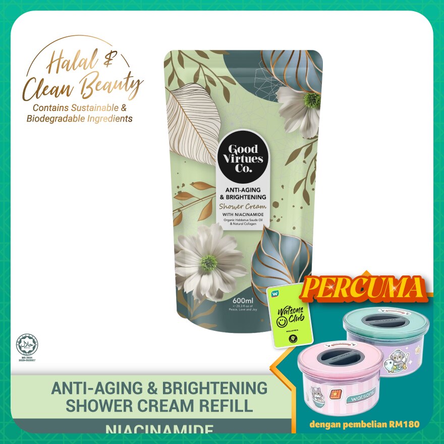 Anti-Aging & Brightening Shower Cream With Niacinamide (Refill Pack) 600ml