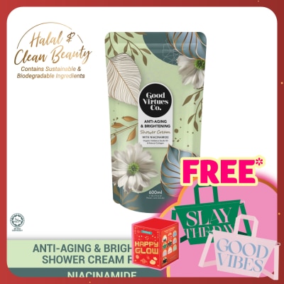 GOOD VIRTUES CO Anti-Aging & Brightening Shower Cream With Niacinamide (Refill Pack) 600ml