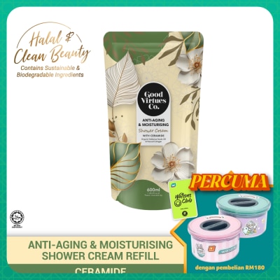 GOOD VIRTUES CO Anti-Aging & Moisturising Shower Cream With Ceramide (Refill Pack) 600ML