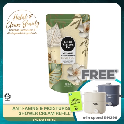GOOD VIRTUES CO Anti-Aging & Moisturising Shower Cream With Ceramide (Refill Pack) 600ML