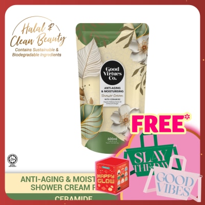 GOOD VIRTUES CO Anti-Aging & Moisturising Shower Cream With Ceramide (Refill Pack) 600ML