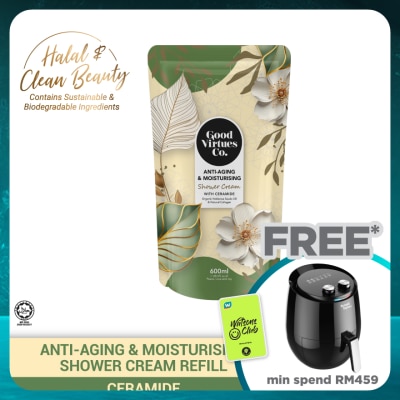 GOOD VIRTUES CO Anti-Aging & Moisturising Shower Cream With Ceramide (Refill Pack) 600ML