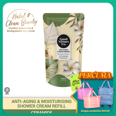GOOD VIRTUES CO - Anti-Aging & Moisturising Shower Cream With Ceramide (Refill Pack) 600ML