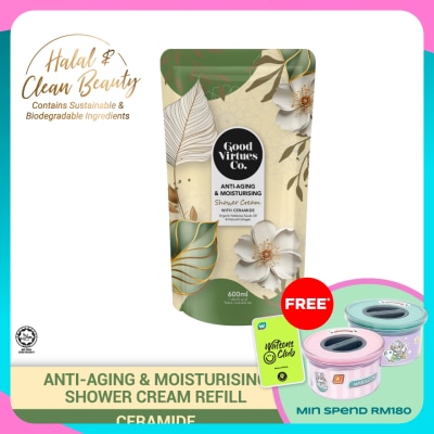 GOOD VIRTUES CO Anti-Aging & Moisturising Shower Cream With Ceramide (Refill Pack) 600ML