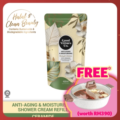 GOOD VIRTUES CO Anti-Aging & Moisturising Shower Cream With Ceramide (Refill Pack) 600ML