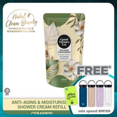 GOOD VIRTUES CO Anti-Aging & Moisturising Shower Cream With Ceramide (Refill Pack) 600ML