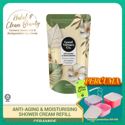 GOOD VIRTUES CO - Anti-Aging & Moisturising Shower Cream With Ceramide (Refill Pack) 600ML