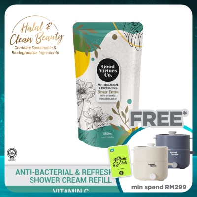 GOOD VIRTUES CO  Anti-Bacterial & Refreshing Shower Cream With Vitamin C (Refill Pack) 550ml