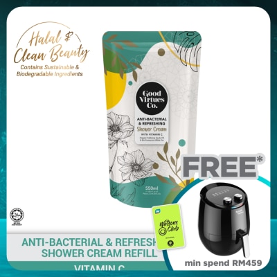 GOOD VIRTUES CO  Anti-Bacterial & Refreshing Shower Cream With Vitamin C (Refill Pack) 550ml