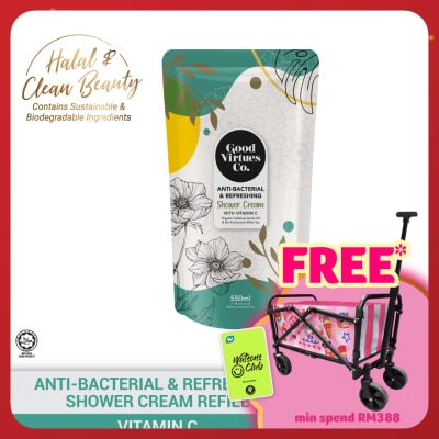 GOOD VIRTUES CO  Anti-Bacterial & Refreshing Shower Cream With Vitamin C (Refill Pack) 550ml