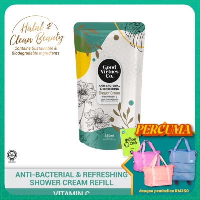 GOOD VIRTUES CO -  Anti-Bacterial & Refreshing Shower Cream With Vitamin C (Refill Pack) 550ml