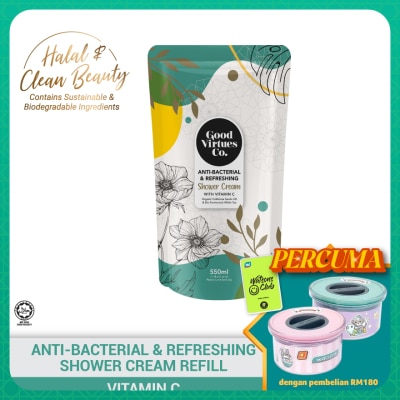 GOOD VIRTUES CO  Anti-Bacterial & Refreshing Shower Cream With Vitamin C (Refill Pack) 550ml