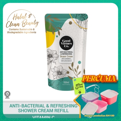 GOOD VIRTUES CO -  Anti-Bacterial & Refreshing Shower Cream With Vitamin C (Refill Pack) 550ml