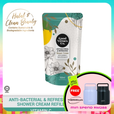 GOOD VIRTUES CO -  Anti-Bacterial & Refreshing Shower Cream With Vitamin C (Refill Pack) 550ml