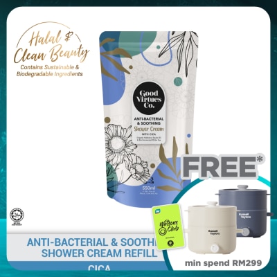 GOOD VIRTUES CO Anti-Bacterial & Soothing Shower Cream With Cica (Refill Pack) 550ml
