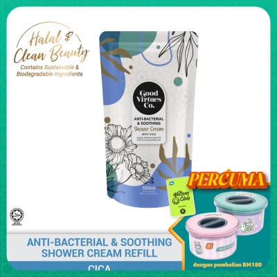 GOOD VIRTUES CO Anti-Bacterial & Soothing Shower Cream With Cica (Refill Pack) 550ml
