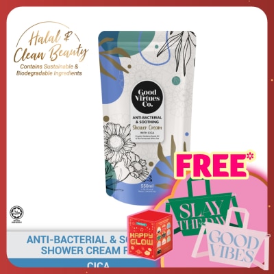 GOOD VIRTUES CO Anti-Bacterial & Soothing Shower Cream With Cica (Refill Pack) 550ml
