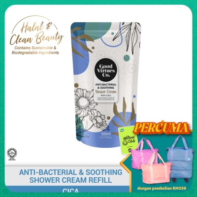 GOOD VIRTUES CO - Anti-Bacterial & Soothing Shower Cream With Cica (Refill Pack) 550ml