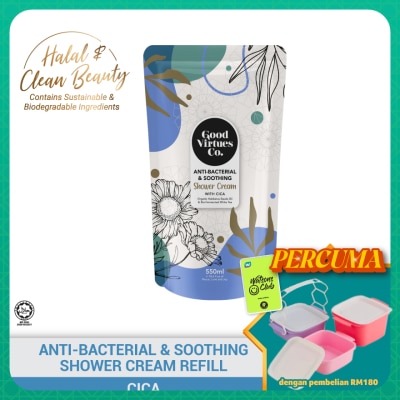 GOOD VIRTUES CO - Anti-Bacterial & Soothing Shower Cream With Cica (Refill Pack) 550ml