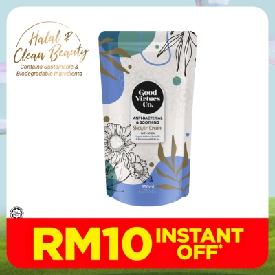 GOOD VIRTUES CO Anti-Bacterial & Soothing Shower Cream With Cica (Refill Pack) 550ml