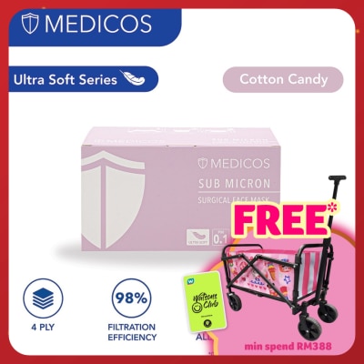 MEDICOS 4 Ply Lumi Series Surgical Face Mask Purple 50's