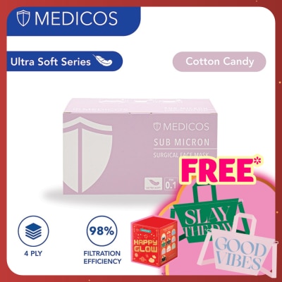 MEDICOS 4 Ply Lumi Series Surgical Face Mask Purple 50's