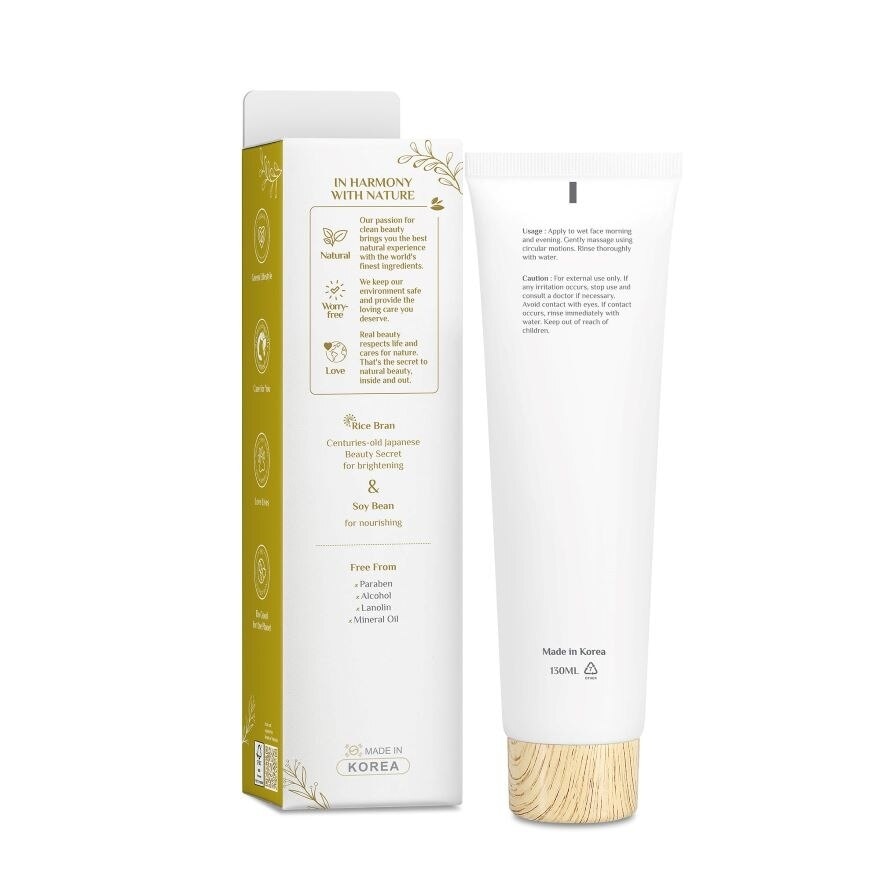 Rice Bran & Soy Bean Brightening Cleansing Foam 130ml