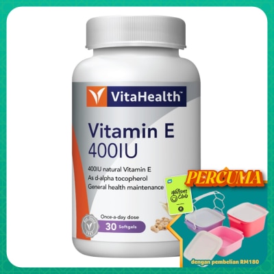 VITAHEALTH - Vitamin E 400IU Soft Capsule 30s