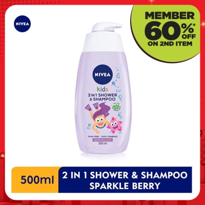NIVEA BABY Kids 2 in 1 Shower & Shampoo Sparkle Berry 500ml